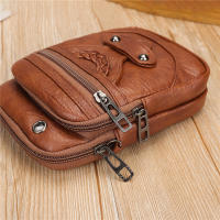 Bolso Pequeño De Cuero Suave Multifuncional Para Mujer Estilo Vintage Bolso Cruzado Monedero Teléfono Móvil Bolso De Mano - details 6