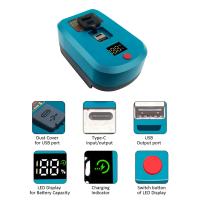 Cargador De Batería Makita 18V Li-Ion Con Adaptador 65W Tipo-C Y USB Puerto De Carga Retro Versátil Accesorio De Cargador - details 2