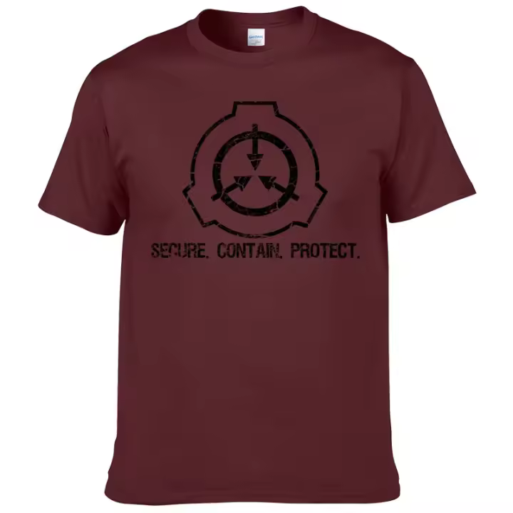 Camiseta Estampada SCP Badge Verano 2023 Cuello Redondo Manga Corta Estilo Hip Hop Harajuku Ropa Casual Para Hombres Y Mujeres - 1