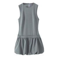 Vestido Sin Mangas De Cuello Redondo Para Mujer Estilo Europeo Y Americano Ajustado Cómodo Swing Amplio De Otoño 2024 - details 2