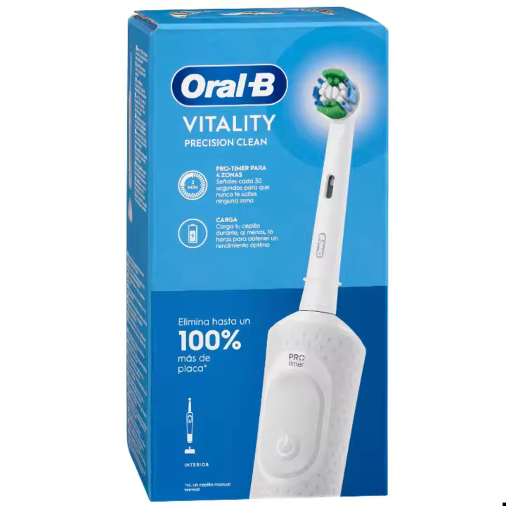 Cepillo eléctrico dientes Oral-B Vitality Precision Clean, Adulto, Cepillo dental oscilante, Pro-Timer 4 zonas, blanco - 1