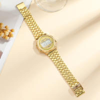 Reloj Digital Elegante Para Mujer En Oro Y Plata De Acero Inoxidable Reloj De Pulsera Electrónico Para Negocios Y Hombres - details 32