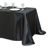 Mantel Rectangular De Satén Negro Para Boda Fiesta Redondo Decoración Hogar Banquete Cubierta De Restaurante Decoración De Mesa - details 5