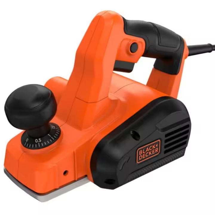 Black & Decker BEW712-QS Cepillo Eléctrico 710W, Velocidad 16.500 RPM, Profundidad de Corte 0-2mm, Anchura de Corte 82mm, Profundidad de Rebaje 11mm, Incluye Adaptador para Aspirador de Vaciado - 1