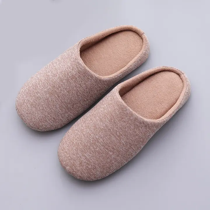 Zapatillas Japonesas Para El Hogar Invierno Calientes Para Hombres Y Mujeres Algodón Silenciosas Zapatos Adelantados Sólidos - 1