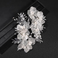 Diadema De Boda Para Mujer Con Flores Y Perlas Accesorios De Cabello Para Novia Fiesta Complemento De Joyería De Cabeza Para Damas De Honor Tiara De Moda - details 7