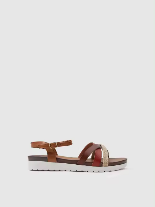 Sandalias de tiras con detalle de tira en tejido de yute INSIDE - 1