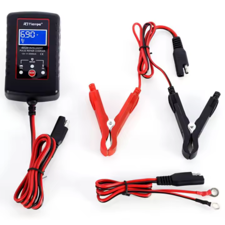Cargador Inteligente De Batería De Coche 6V 12V Para Motocicleta Y Barco Adecuado Para Baterías De Agm Gel Wet Vrla Carga Automática 100-240V - 1