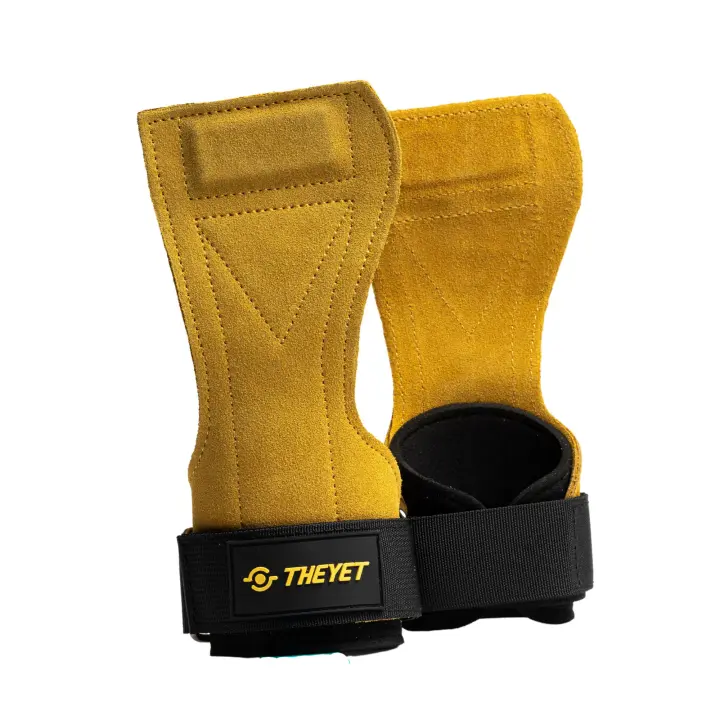 THEYET Calleras para Cross Training de Cuero Unisex | Guantes Gimnasio Hombre y Mujer | Guantillas de Protección para manos en Dominadas Pesas Barra Fitness Calistenia Gym Resistentes Gruesas y Flexibles Efecto Strap Sin Agujero | Lima Callos Regalo - 1