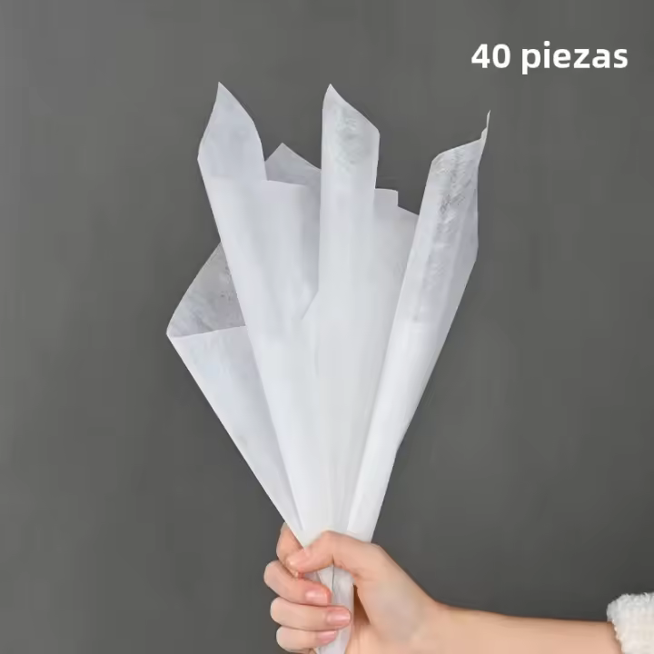 Papel Decorativo Translúcido De Algodón Lechoso Para Empaquetado De Flores Florista Envoltura De Bouquet De Boda Colorido Suave Papel De Decoración - 1