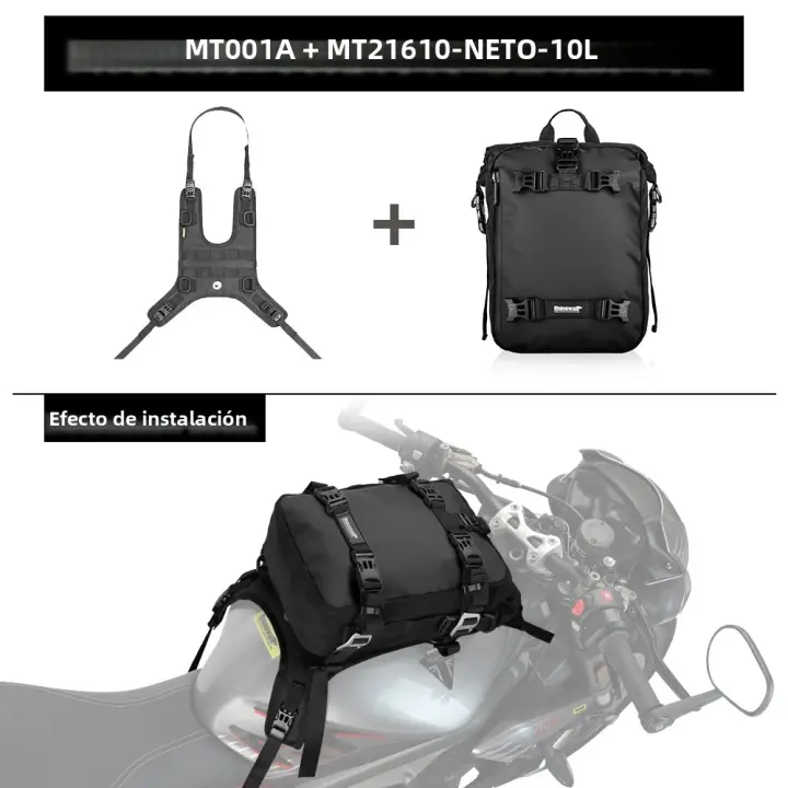 Set De Bolsa De Tanque Para Motocicleta Rhinowalk 10L Impermeable Universal Con Base Bolsas De Hombro Para Viaje Y Exterior - 1