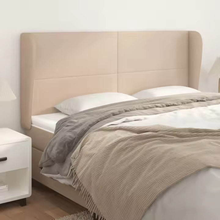 vidaXL Cabecero con orejas cuero sintético capuchino 183x23x118/128 cm - 1