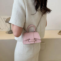 Bolso De Hombro Pequeño Y Vintage Para Mujer En Color Plata Estilo Mini Cruzado Material PU Con Lining De PVC - details 5