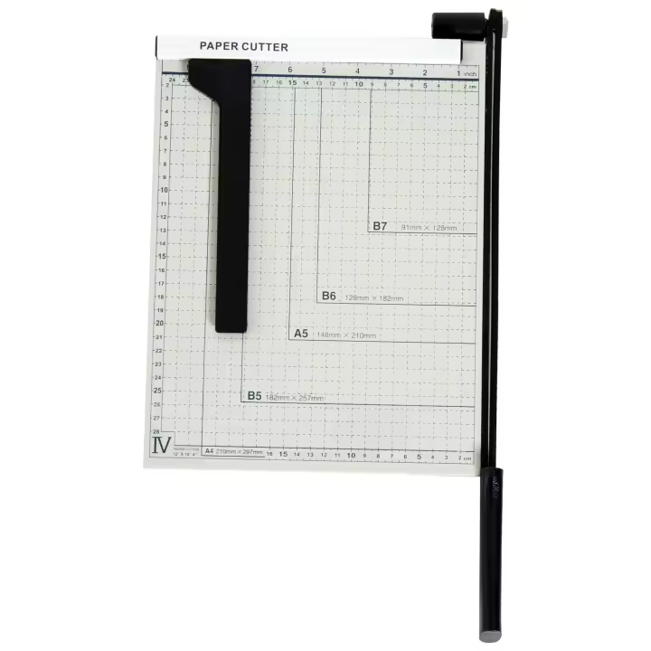 HOMCOM Cortador de Papel A4 Guillotina Profesional para Papelería Fotográfica Oficina Estudio Escuela Capacidad 12 Hojas con Regla Guía Cizalla de Cuchilla 48x26.5x5cm - 1