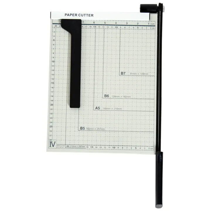 HOMCOM Cortador de Papel A4 Guillotina Profesional para Papelería Fotográfica Oficina Estudio Escuela Capacidad 12 Hojas con Regla Guía Cizalla de Cuchilla 48x26.5x5cm - 1