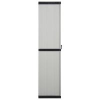 vidaXL Armario de jardín con 3 estantes gris y negro 68x40x168 cm - details 2