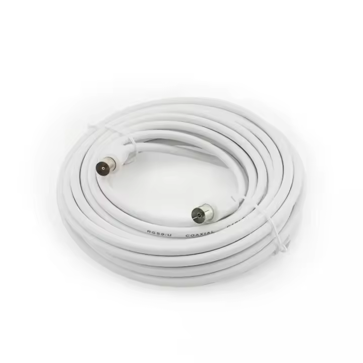 Aigostar Cable para el entretenimiento, blanco de 5 metros para TV, perfecto para conectar tu televisor fácil y rápidamente. Asegura una transmisión clara y sin interferencias - 1