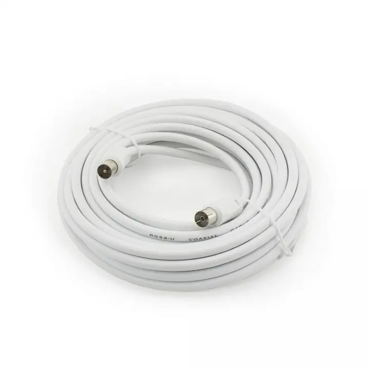 Aigostar Cable para el entretenimiento, blanco de 5 metros para TV, perfecto para conectar tu televisor fácil y rápidamente. Asegura una transmisión clara y sin interferencias - 1