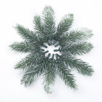 10/20PCS Material De Coronas Navideñas Plantas Artificiales Decorativas Para Bodas Y Hogar Flores De Plástico Pina De Pino Hoja De Nieve - details 3