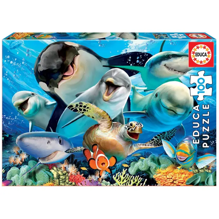Puzzle 100 piezas Selfie Bajo El Agua (Educa 18062) - 1