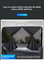 SEAMETAL 2Pcs Cortinas Magnéticas Para Coche Doble Capa Protección Solar Privacidad Bloqueo UV Cubierta Para Niños Ventana Lateral - details 1