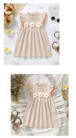 Vestido de Bebé de punto para Niña, enaguas sin Mangas, ropa Infantil con volantes sólidos, Monos Lindos florales, falda para niños - details 8