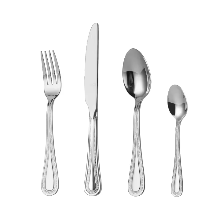 Mr.Spoon Juego 24 piezas Cubiertos, Acero inoxidable 18/0, Plateado, Incluye cuchillo,tenedor,cuchara,cucharilla, Cubertería, Servicio para 6 Personas, Apto para lavavajillas. Ideas de regalo， Incluye bolsa de regalo.70105 - 1