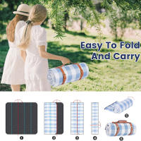 Manta De Picnic Extra Grande 80"x 80" Impermeable Y Plegable Para 8 Adultos Ideal Para Playa Camping Parque Hierba Interiores - details 11