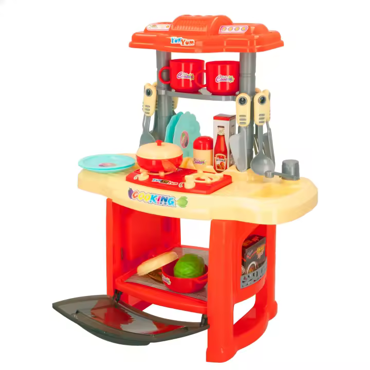 COLORBABY - Cocinita infantil pequeña con luz, sonido y 23 accesorios cocina - 1
