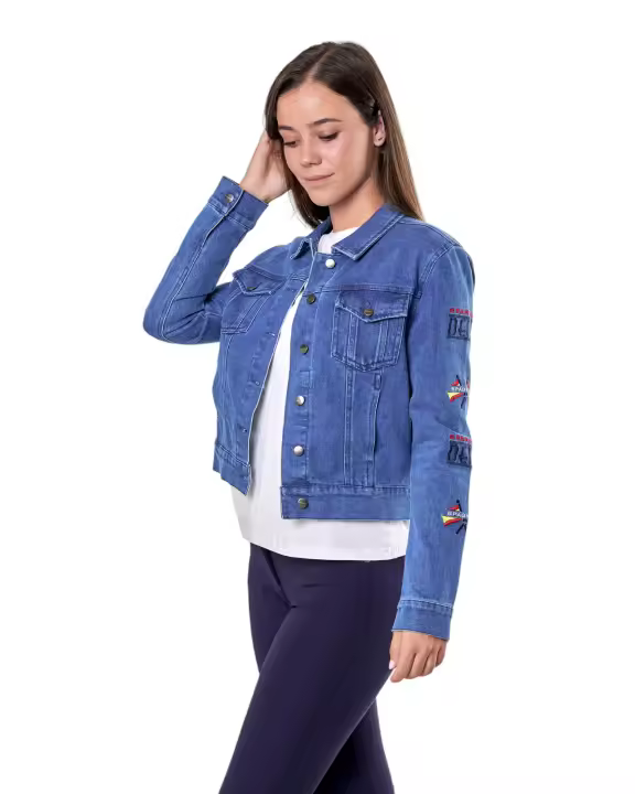 Spagnolo cazadora denim bordados azul para mujer - 1