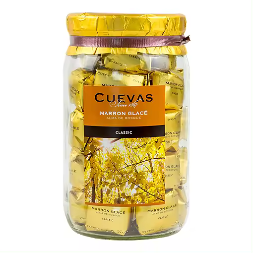 marron glace Cuevas. castaña confitada y glaseada. 42 unidades envueltas. 1 kg - 1