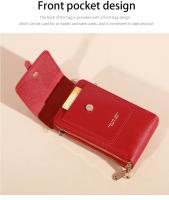 Bolso Bandolera De Cuero Sintético Moda Con Pantalla Táctil Y Pochete Exterior Para Mujer Estilo Inglés Vertical Con Slots Para Tarjetas - details 7
