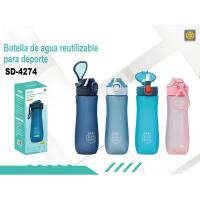 Botella de agua portátil deportiva 600ML SANDA a prueba de fugas,ideal para gimnasio,Fitness,al aire libre. - details 0