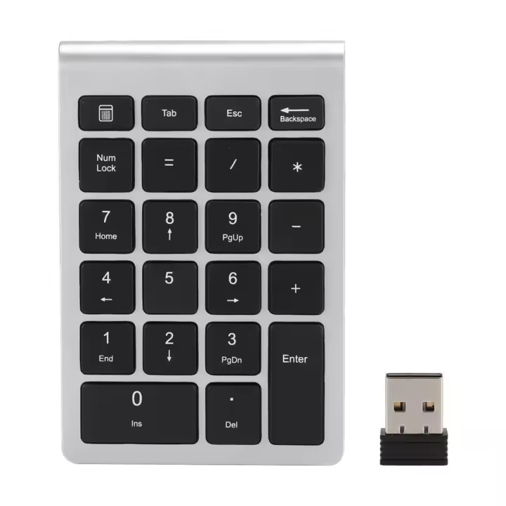 Teclado Numérico RF304 22 Teclas Mini Teclado Inalámbrico USB 2.4G Con Receptor Para Laptop ABS Capacidad De Teclas 3 Millones - 1