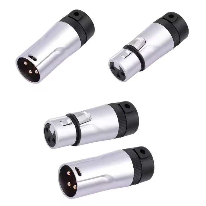 Adaptador De Soldadura De Micrófono XLR Compacto Para Hombre/Mujer 90° Derecha 3Pin Jack Socket De Audio DMX Plug Hybrido - 1