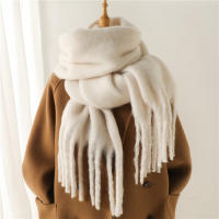 Nueva Bufanda Gruesa Para Mujer De Otoño Invierno 240x38cm Estilo Fashion Suave Y Cálida Con Borlas Mohair Para Europa Y América - details 0