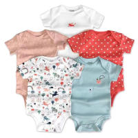 Nueva ropa de verano para bebés y niños pequeños, mono de pedo cruzado triangular de colores mixtos, ropa para gatear para bebés, conjunto de cinco piezas - details 20
