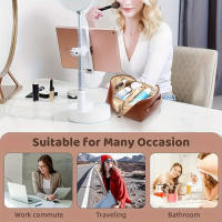 Neceser cosméticos de viaje de CUELO SINTÉTICO gran capacidad, MEJORADA,estuche de maquillaje portátil para mujer, organizador de artículos de tocador multifuncional impermeable - details 12
