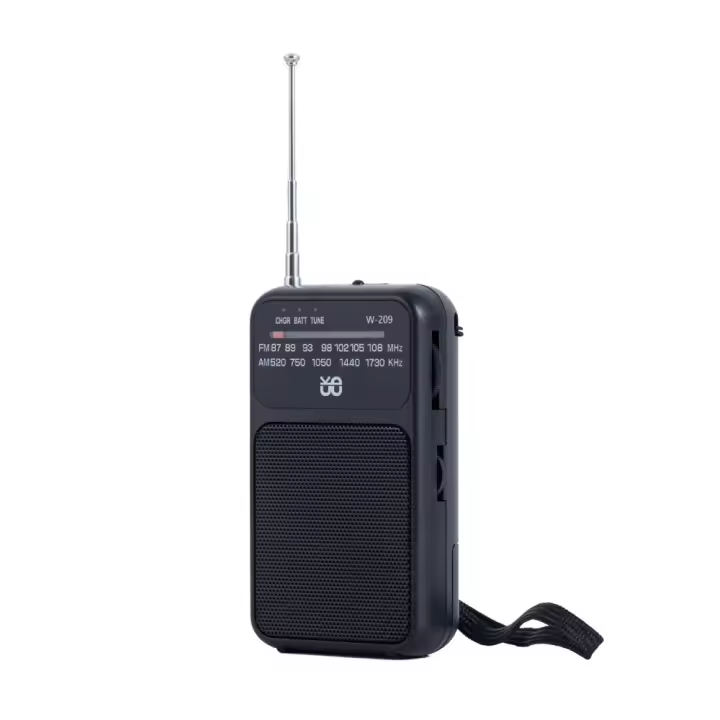 J-555 Am/FM Radio Portatil Pequeña Recargable, Carga USB-C, Radios Pequeña Pilas, con Toma de Auriculares, Transistor Radio de Bolsillo con Clip y cordón para Correr, Acampar. (Azul) - 1