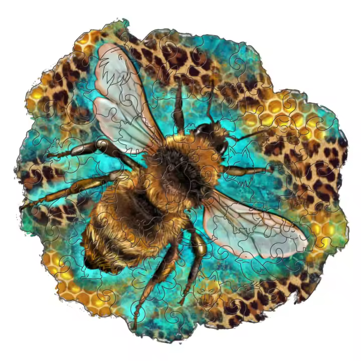 Rompecabezas De Madera 3D Con Imagen De Abeja Juego Educativo Para Niños Y Adultos Regalo Dificultad Alta Personalizable - 1