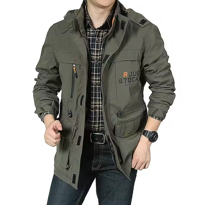 Chaqueta De Ropa Militar Para Hombres Impermeable Con Varios Bolsillos Para Camping Y Carreras Chaqueta Táctica Para Hombres - 1