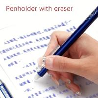 12pcs Bolígrafos De Gel Erasables De 0.5mm Negro/Azul Tinta Lavable Recargable Super Capacidad Para Escritura En Oficina Y Escuela - details 1