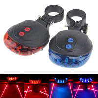 Luz Trasera De Bicicleta LED Con 2 Láseres Y 5 LEDs Impermeable Seguridad Advertencia Luz Trasera MTB Para Ciclismo - details 0