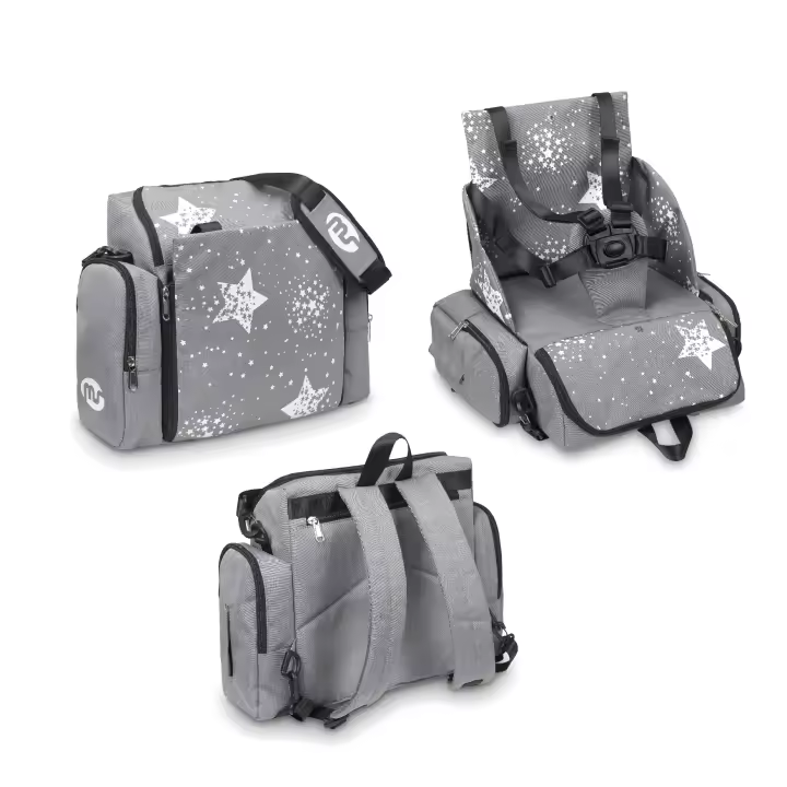 Trona De Viaje Portátil - Booster Bag Stars MS - Asiento De Bebés Convertible En Mochila 2 En 1, Perfecto para llevártelo a restaurantes o de viaje - 1