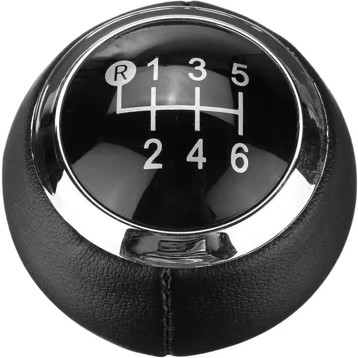 AUTOZOCO Pomo perilla de 6 cambios marcha coche, Palanca de cambios 6+R, compatible con Toyota Corolla, Yaris, Auris, Aygo, Avensis, Corolla, Rav4, Urbano, Diámetro Agujero 13 mm, Negro - 1