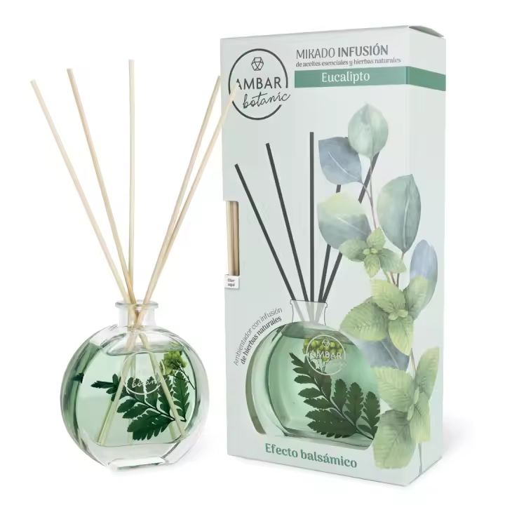AMBAR Botanic ambientador mikado aroma eucalipto bote 75 ml efecto balsámico - 1