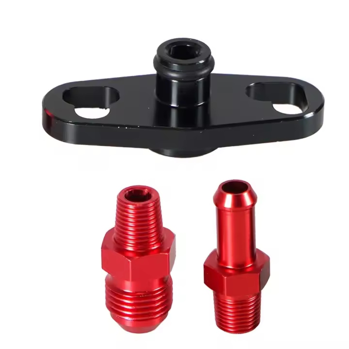 Adaptador De Línea De Combustible De Aluminio Para Toyota Nissan Regulador De Presión De Alimentación De Combustible Rojo Y Negro Universal - 1