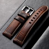 Correa De Cuero Genuino Italiano Para Hombres Vintage Hecha a Mano 20 22 24 26MM Compatible Con PAM111 441 Pulsera Suave De Cuero - details 1