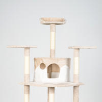Árbol Rascador para Gatos Casa Basics TIGRA 204 cm con 2 Casetas, 3 Plataformas y 2 Nidos Basculantes - Negro/Gris/Beige - details 5