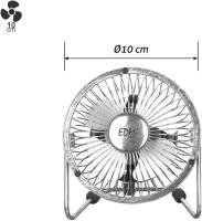 EDM,  MINI VENTILADOR INDUSTRIAL, DE SOBREMESA. COLOR CROMADO. POTENCIA: 15 W ASPAS: Ø 10x15cm - details 1